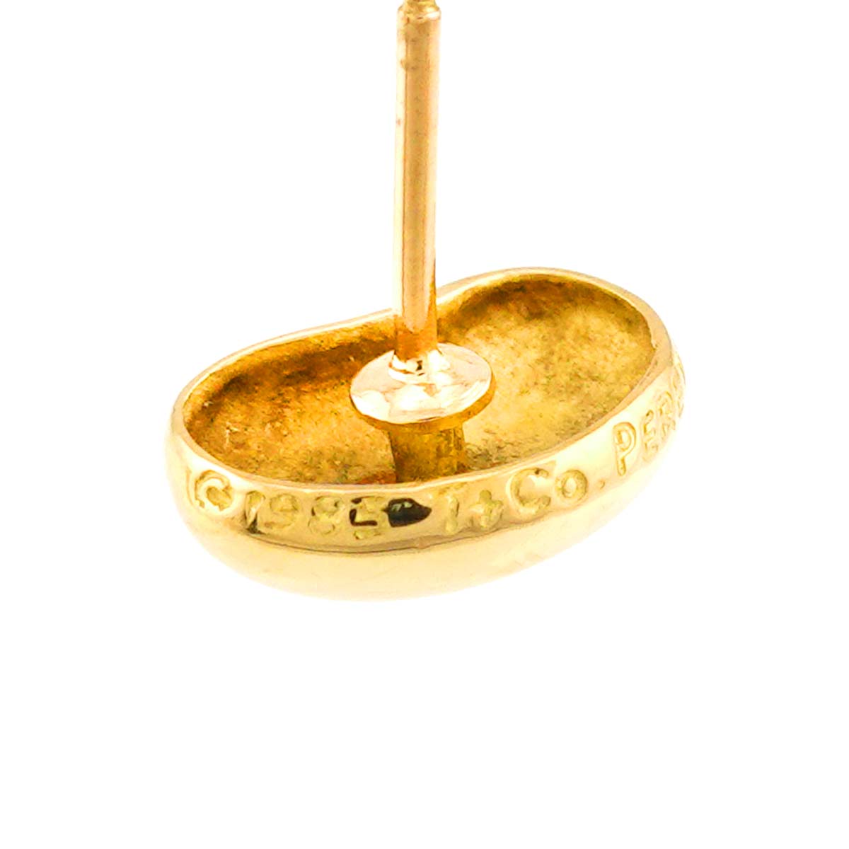 Bean Earrings Pierced 18K Yellow Gold 750