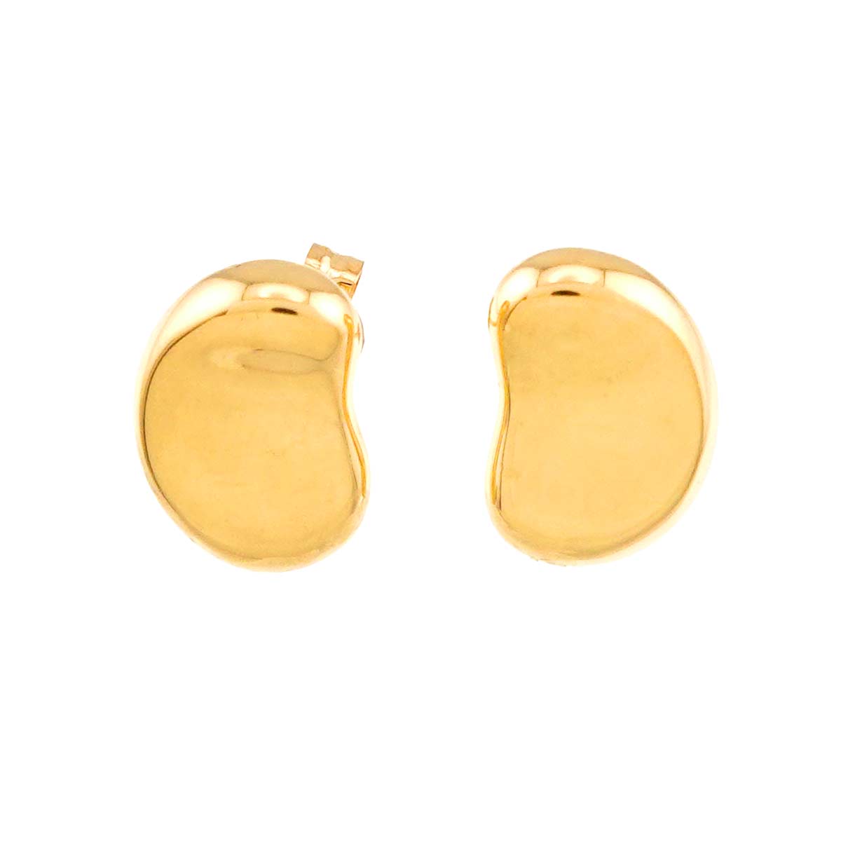 Bean Earrings Pierced 18K Yellow Gold 750