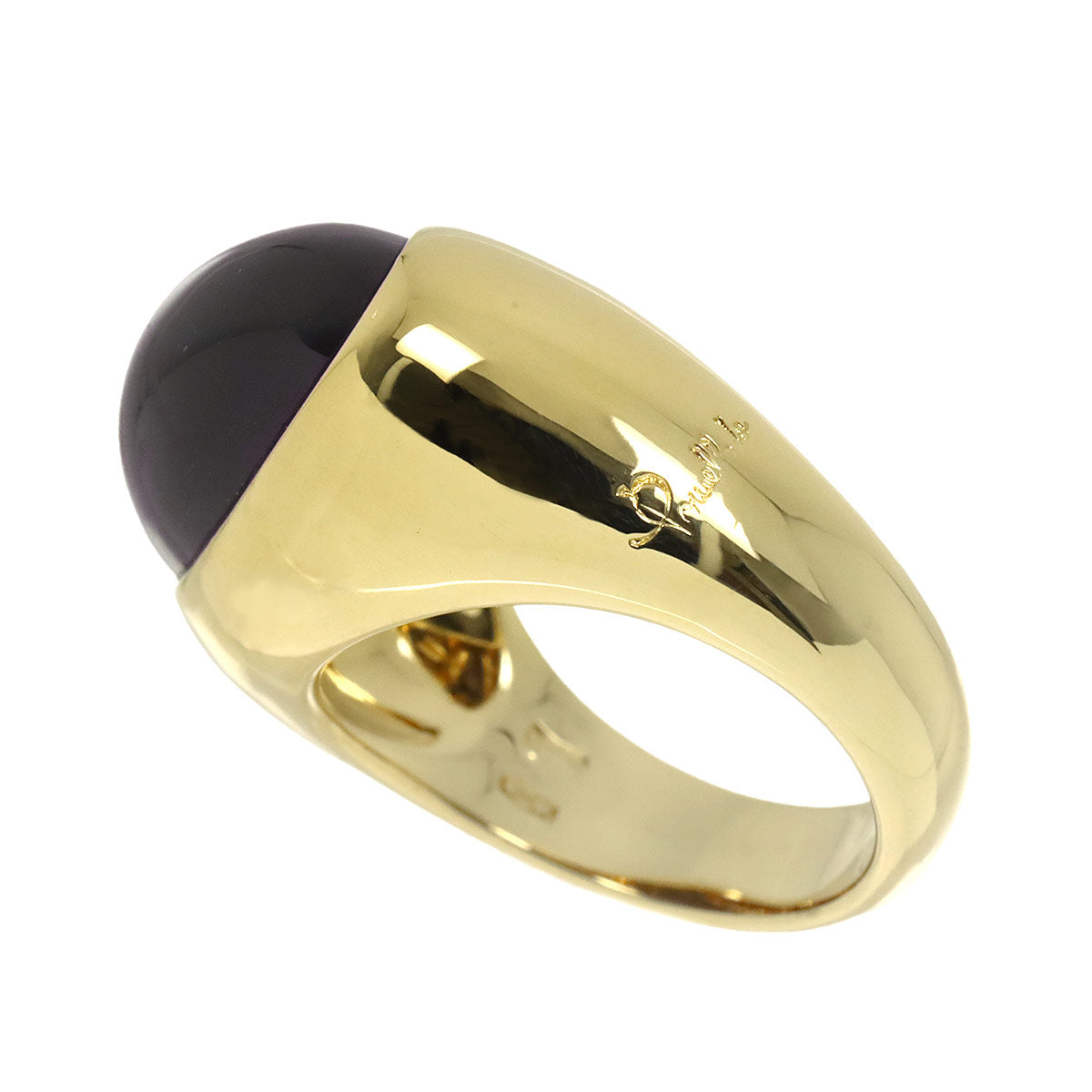 Garnet Ring 18K YG Yellow Gold 750 Size4.5(US)