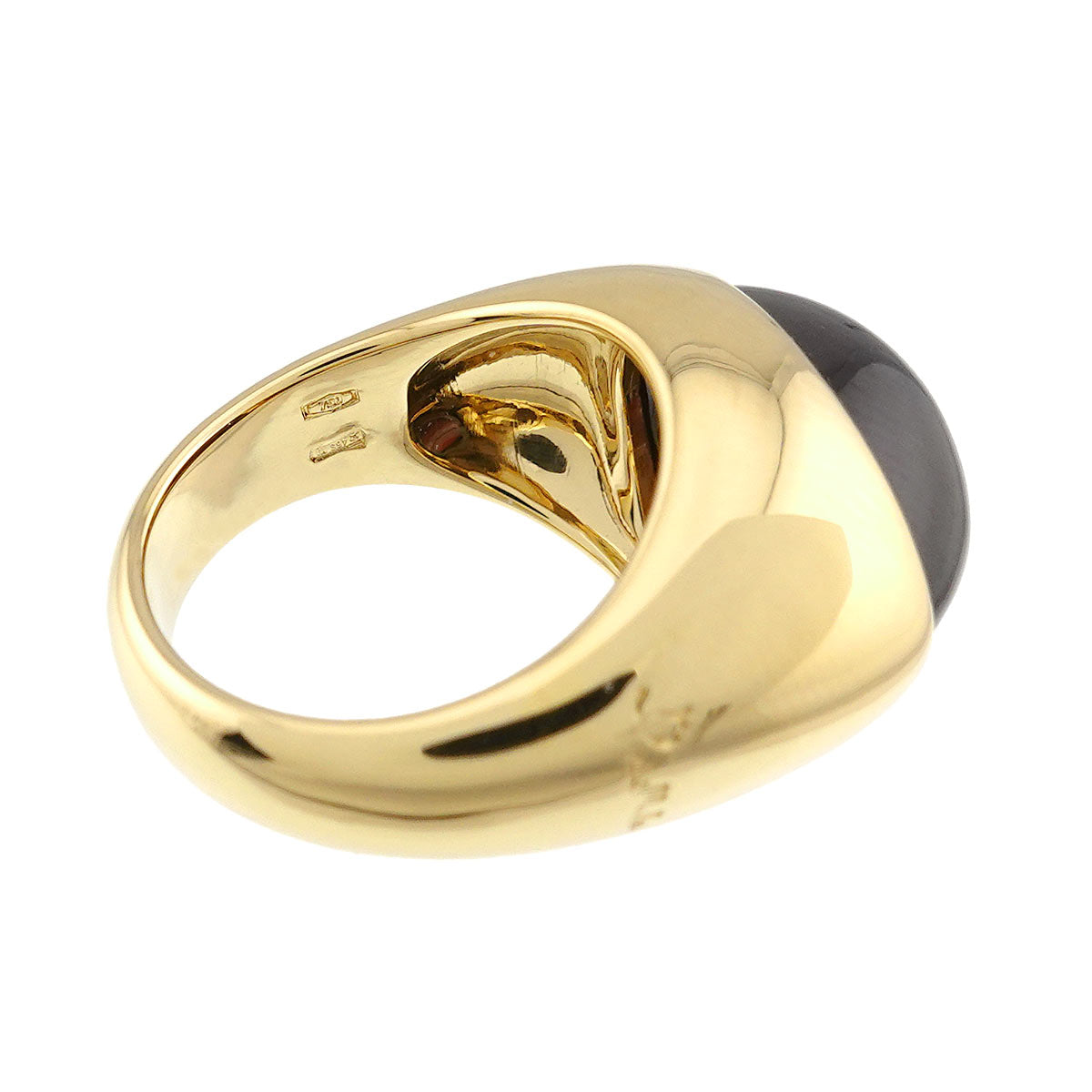 Garnet Ring 18K YG Yellow Gold 750 Size4.5(US)