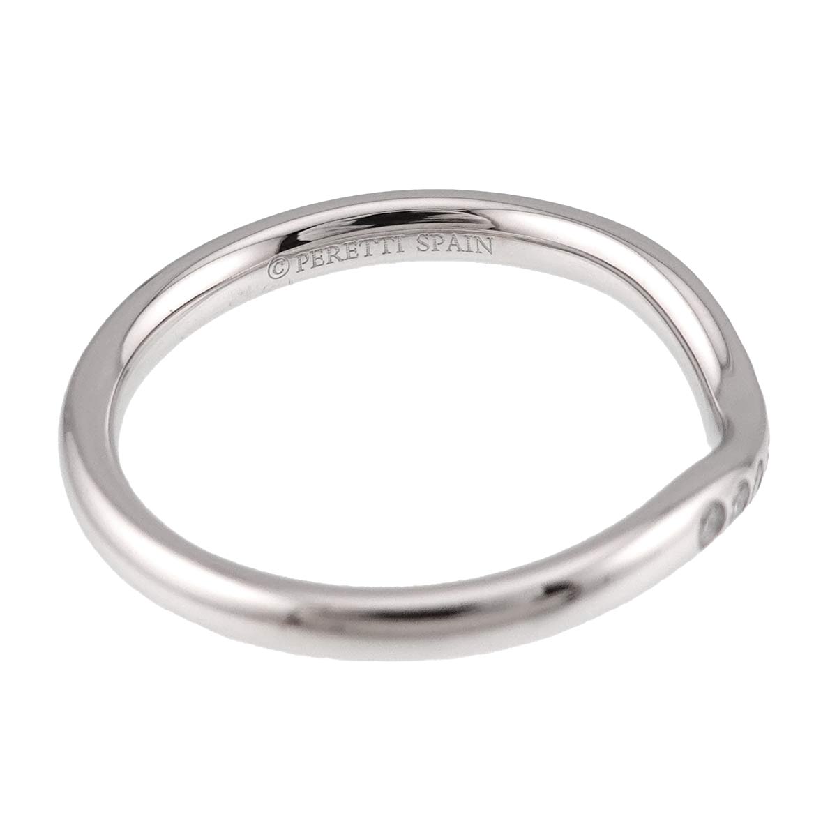 Curved Band Diamond Ring Pt Platinum Size5.25(US)