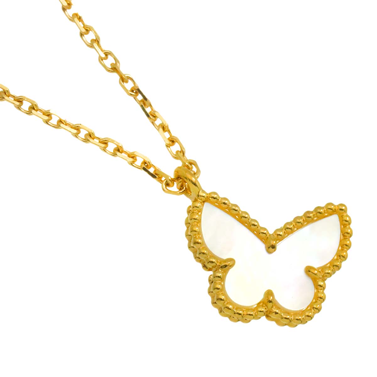 Sweet Alhambra Papillon MOP Necklace 18K YG 750