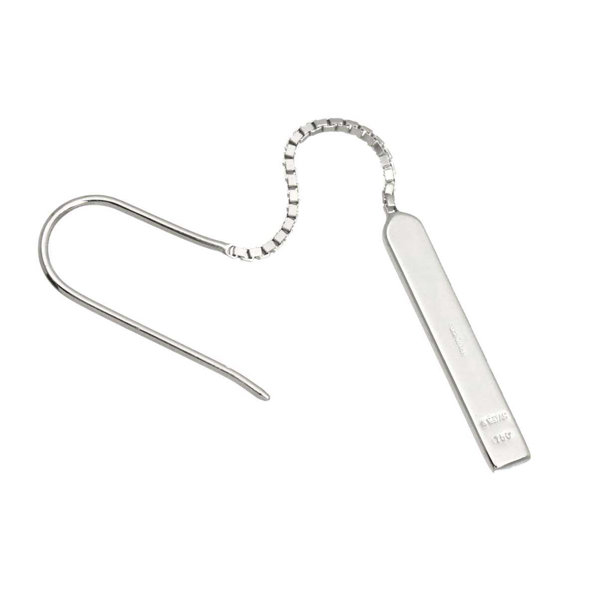 Lariat Earring Pierced 18K White Gold 750 One Piece only