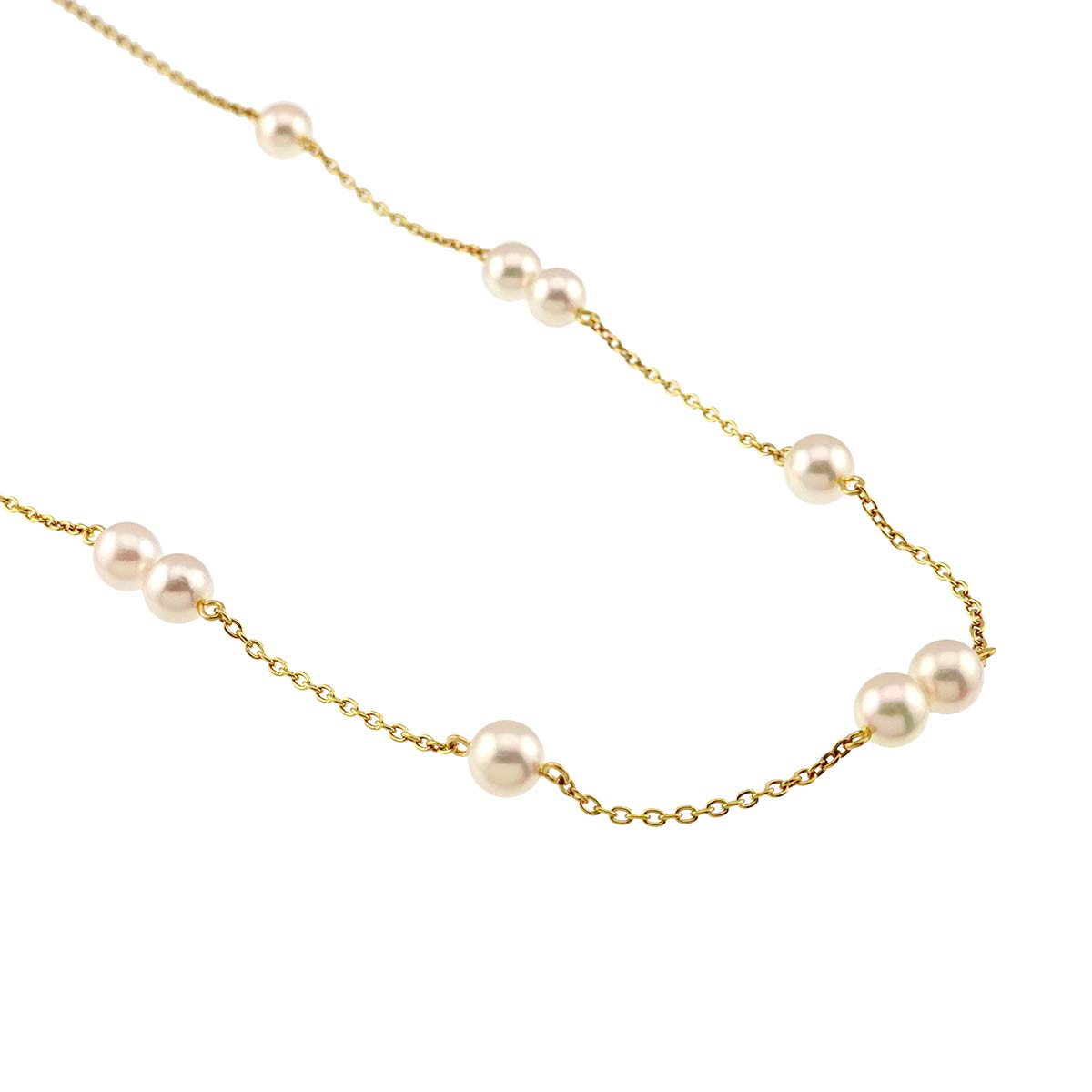 Akoya Pearl 5.3-5.0mm Necklace 18K YG 750