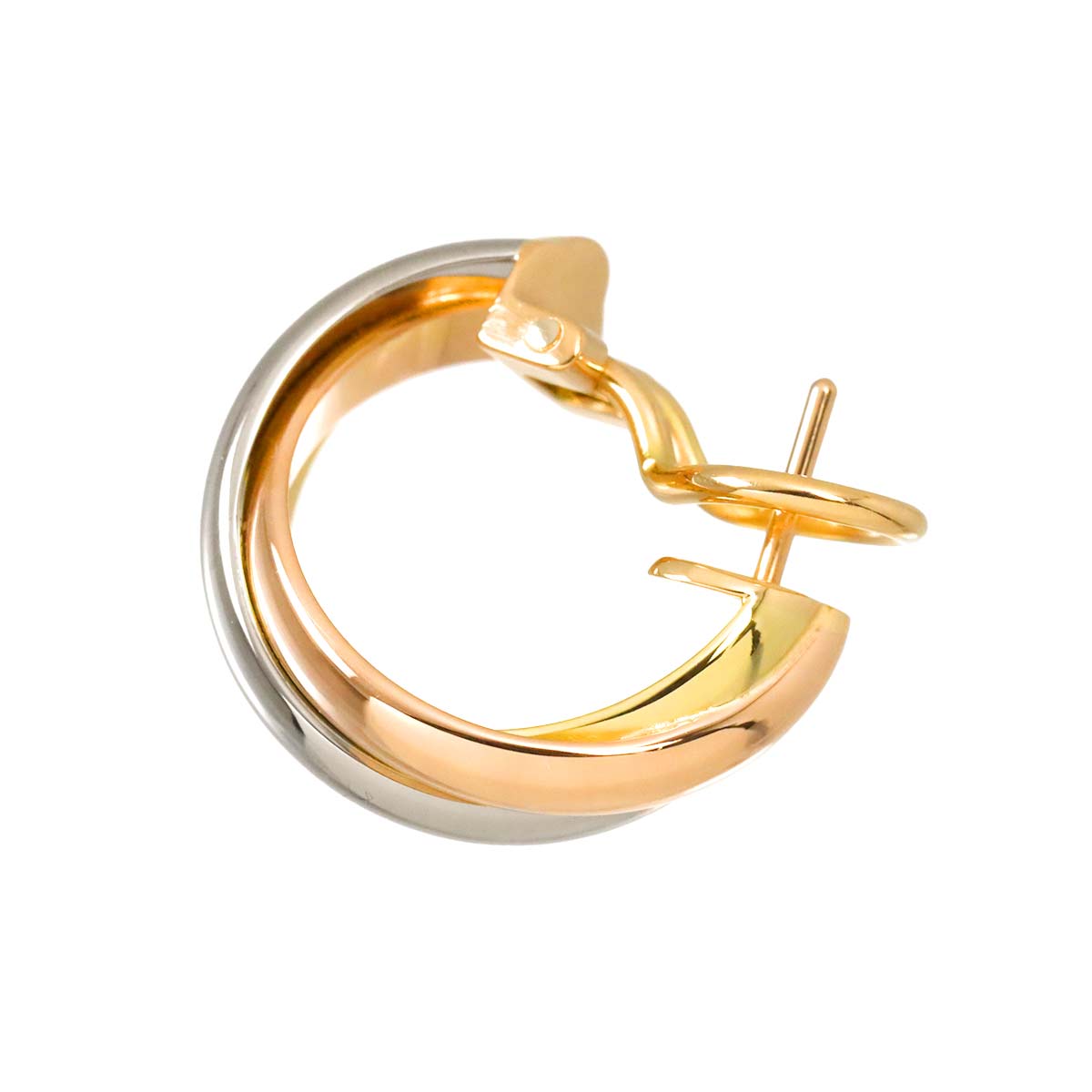 Trinity Earring Pierced 18K YG WG PG 750 One Piece only