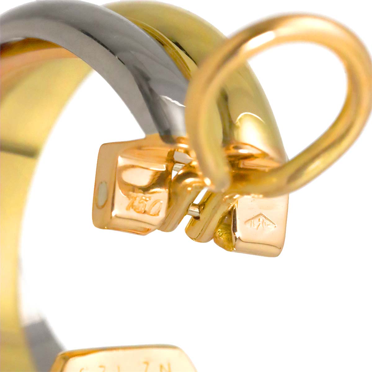 Trinity Earring Pierced 18K YG WG PG 750 One Piece only