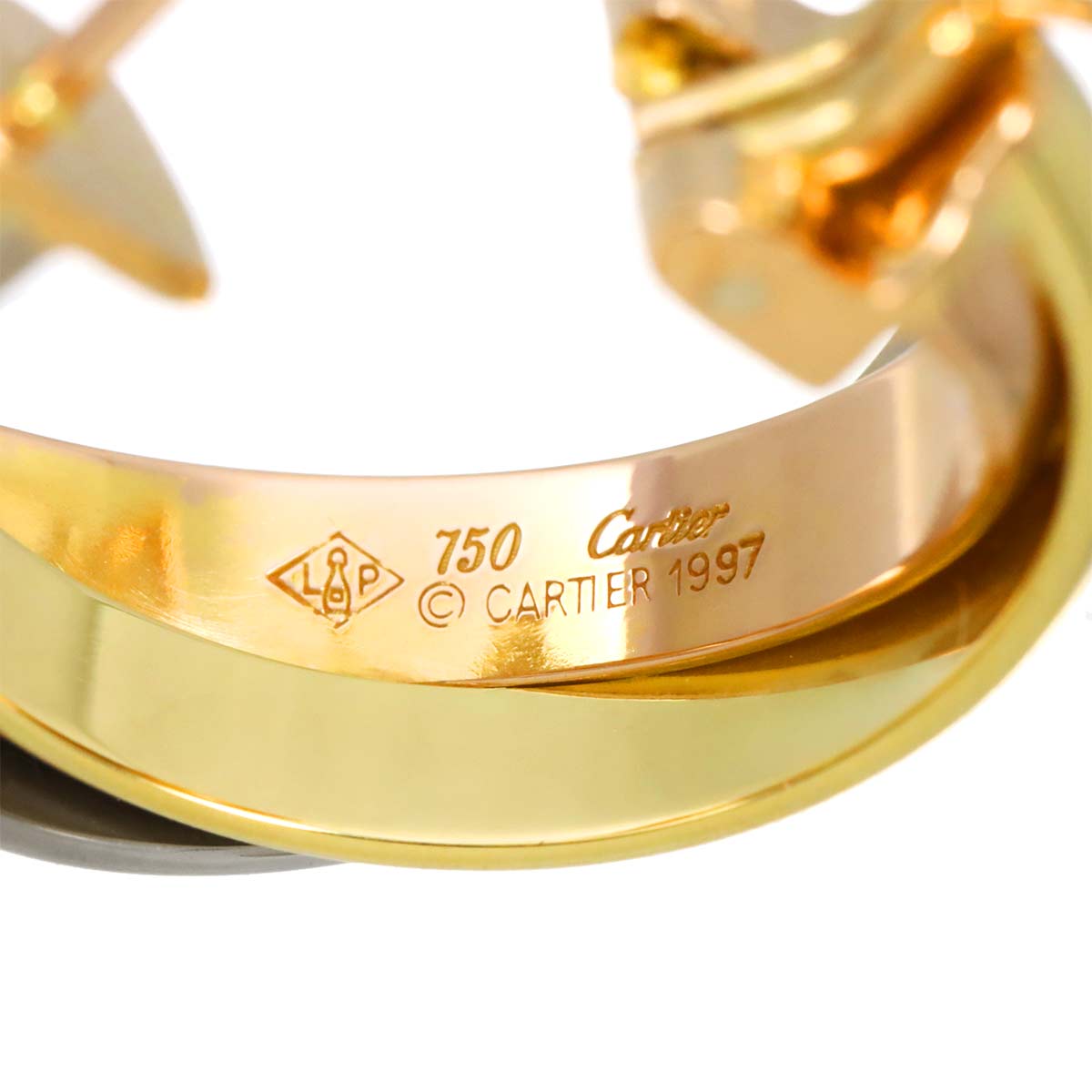 Trinity Earring Pierced 18K YG WG PG 750 One Piece only