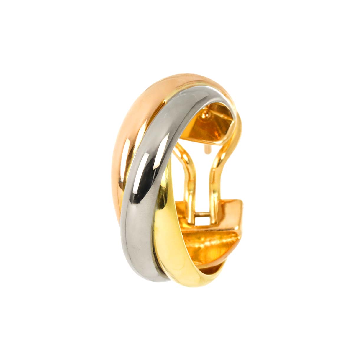 Trinity Earring Pierced 18K YG WG PG 750 One Piece only