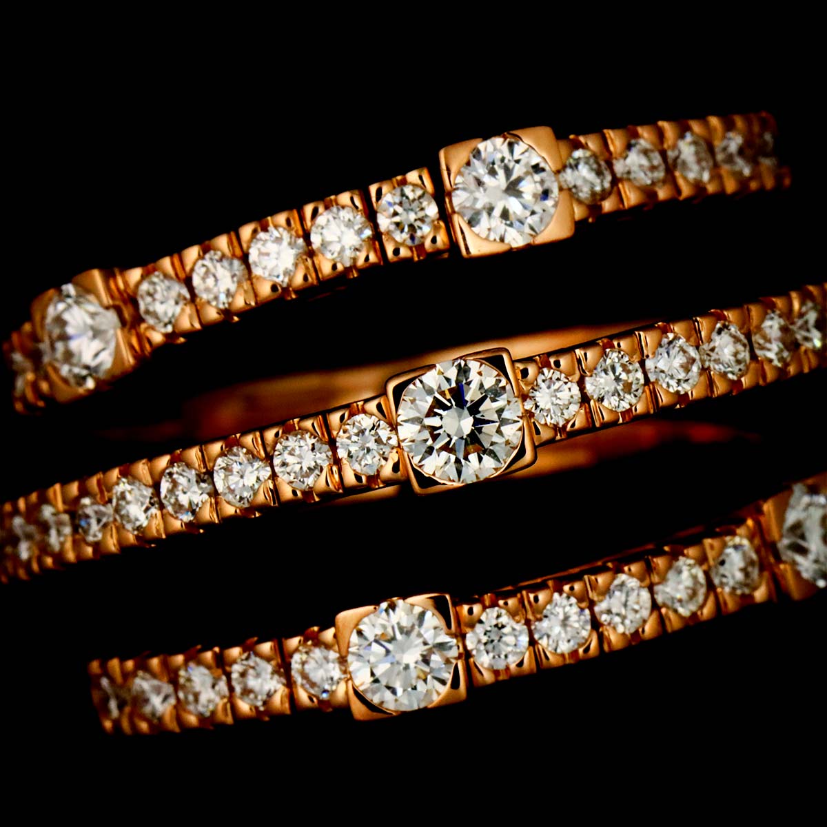 notte di san lorenzo Diamond Ring 18K PG 750 size7.25(US)