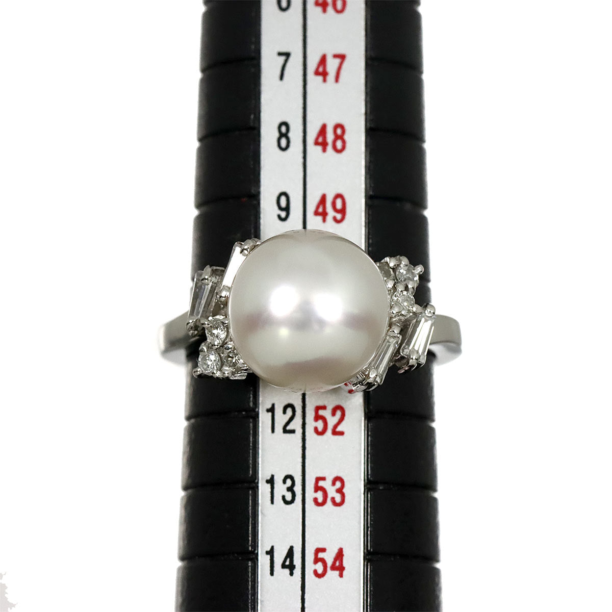 South Sea pearl 10.3mm Diamond 0.31ct Ring Pt size5.5-5.75(US)