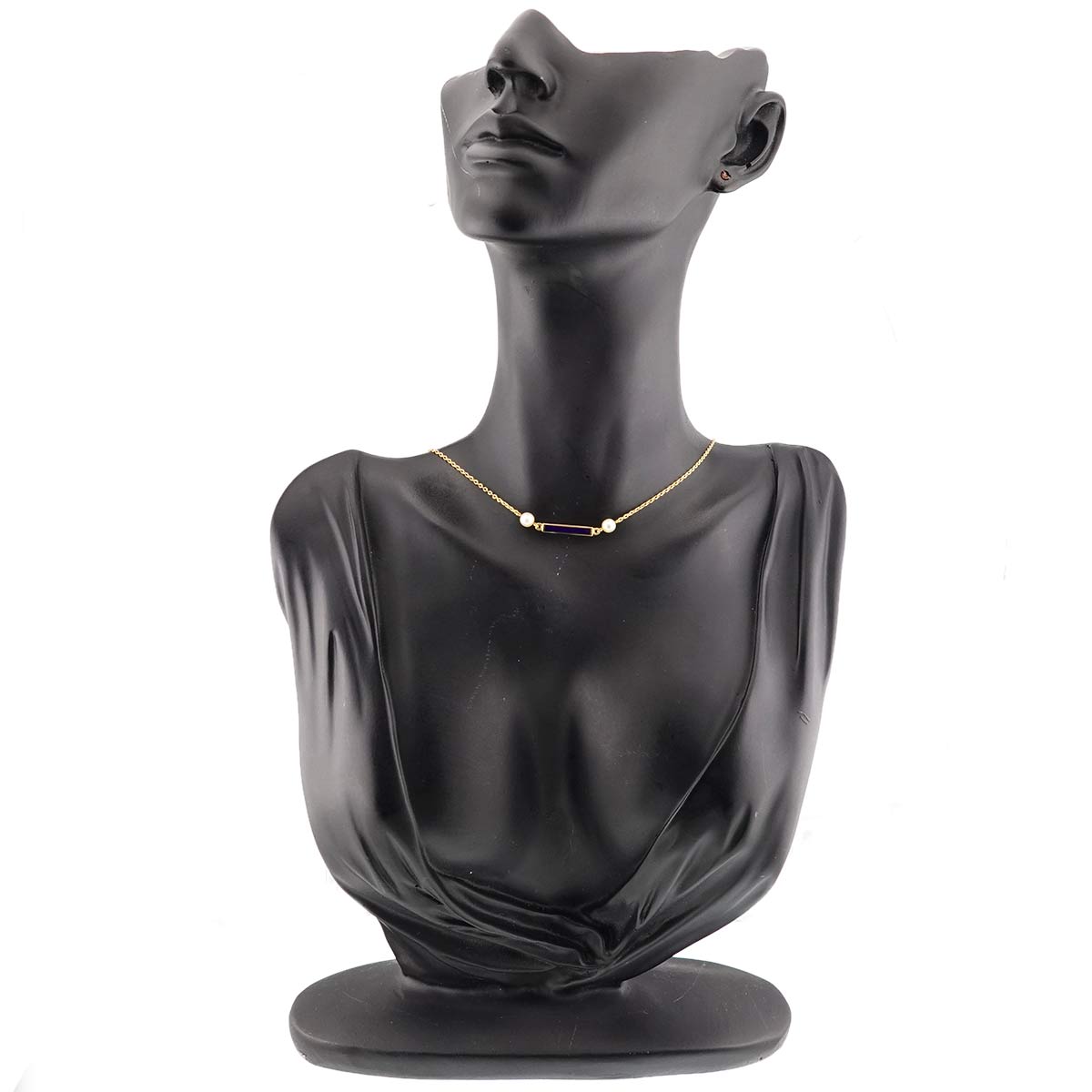 Akoya Pearl 4.3-4.1mm Enamel Necklace 18K YG 750