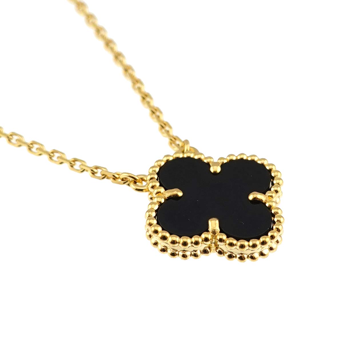 Vintage Alhambra Onyx Necklace 18K YG 750