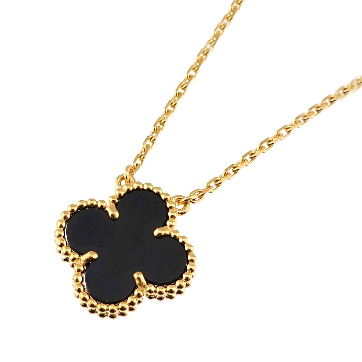 Vintage Alhambra Onyx Necklace 18K YG 750