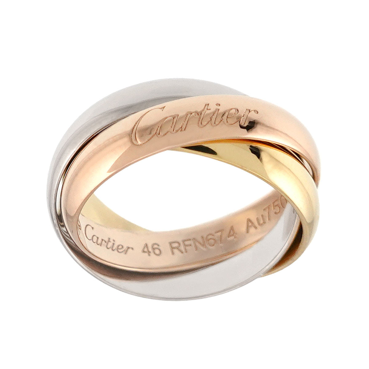 Trinity MM Ring 18K YG WG PG 750 Size46 3.75(US)