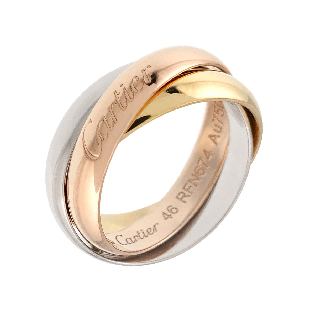 Trinity MM Ring 18K YG WG PG 750 Size46 3.75(US)