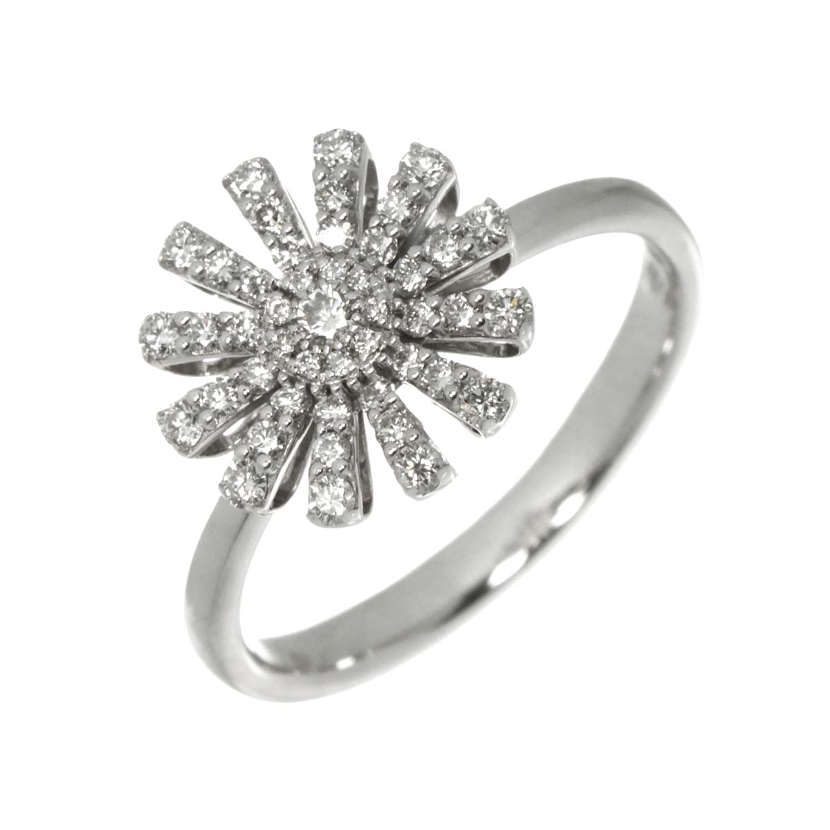 MARGHERITA Diamond Ring 18K White Gold 750 size6.25-6.5(US)