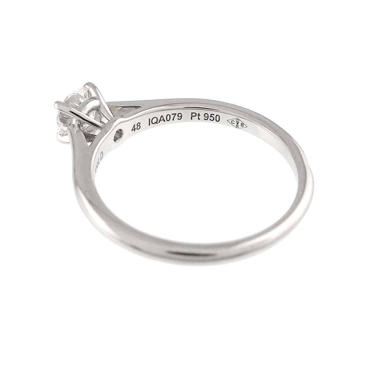 Diamond 0.30ct H/VVS1/3EX Ring Pt Size48 4.5(US)