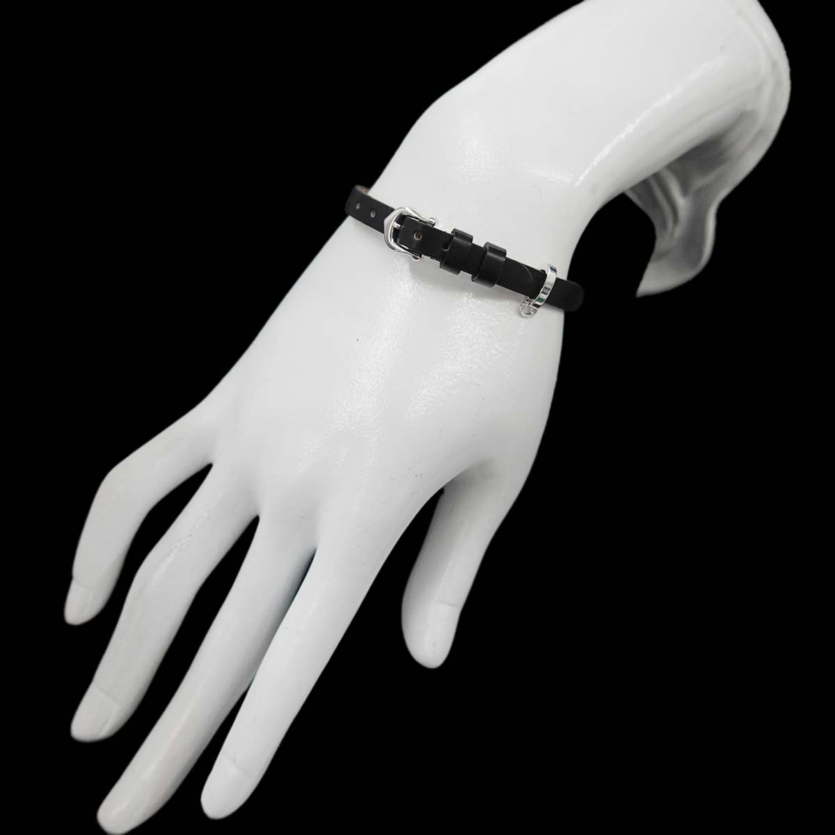 Leather Bracelet 18K White Gold 750