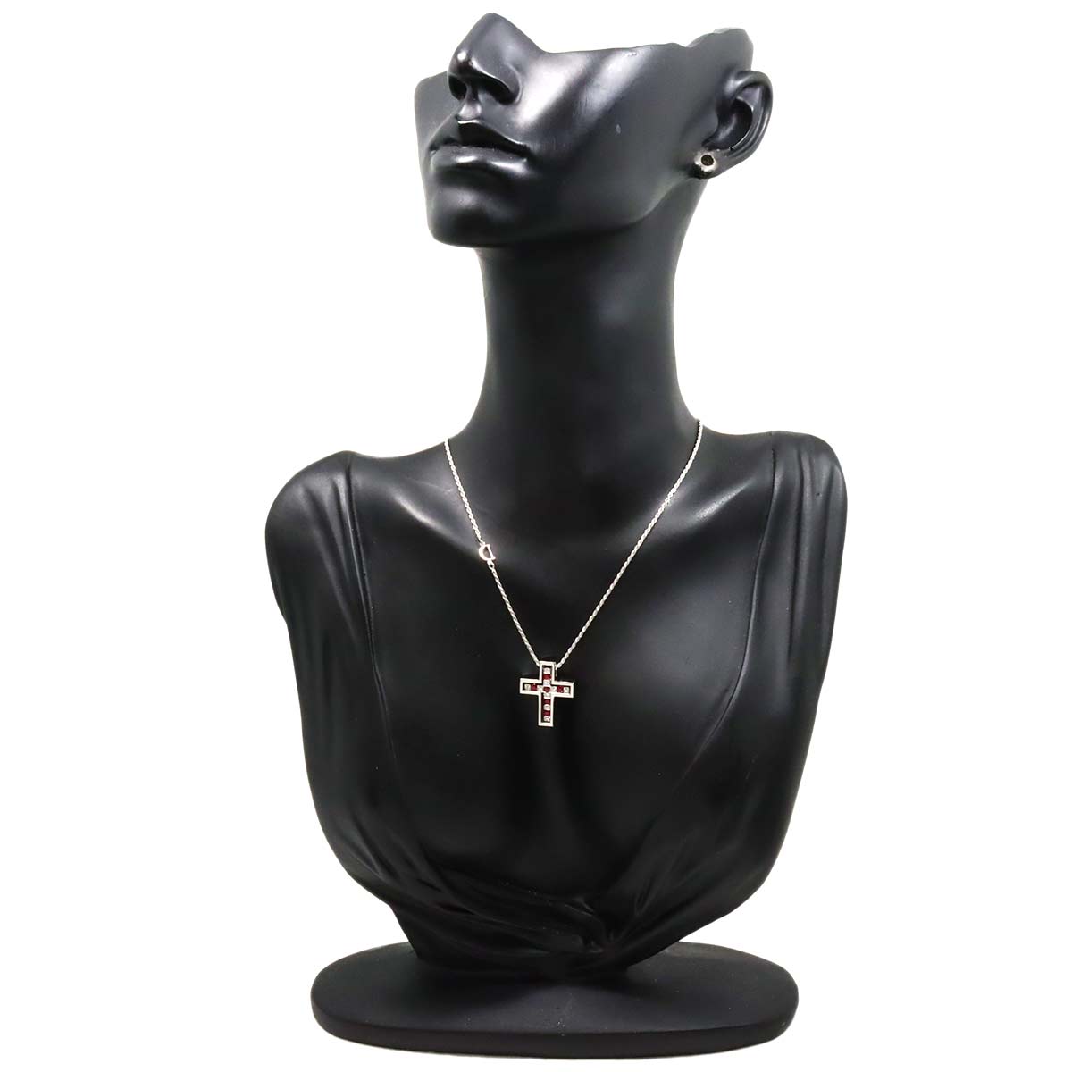 Belle Epoque Diamond Ruby Cross Necklace XS 18K WG 750