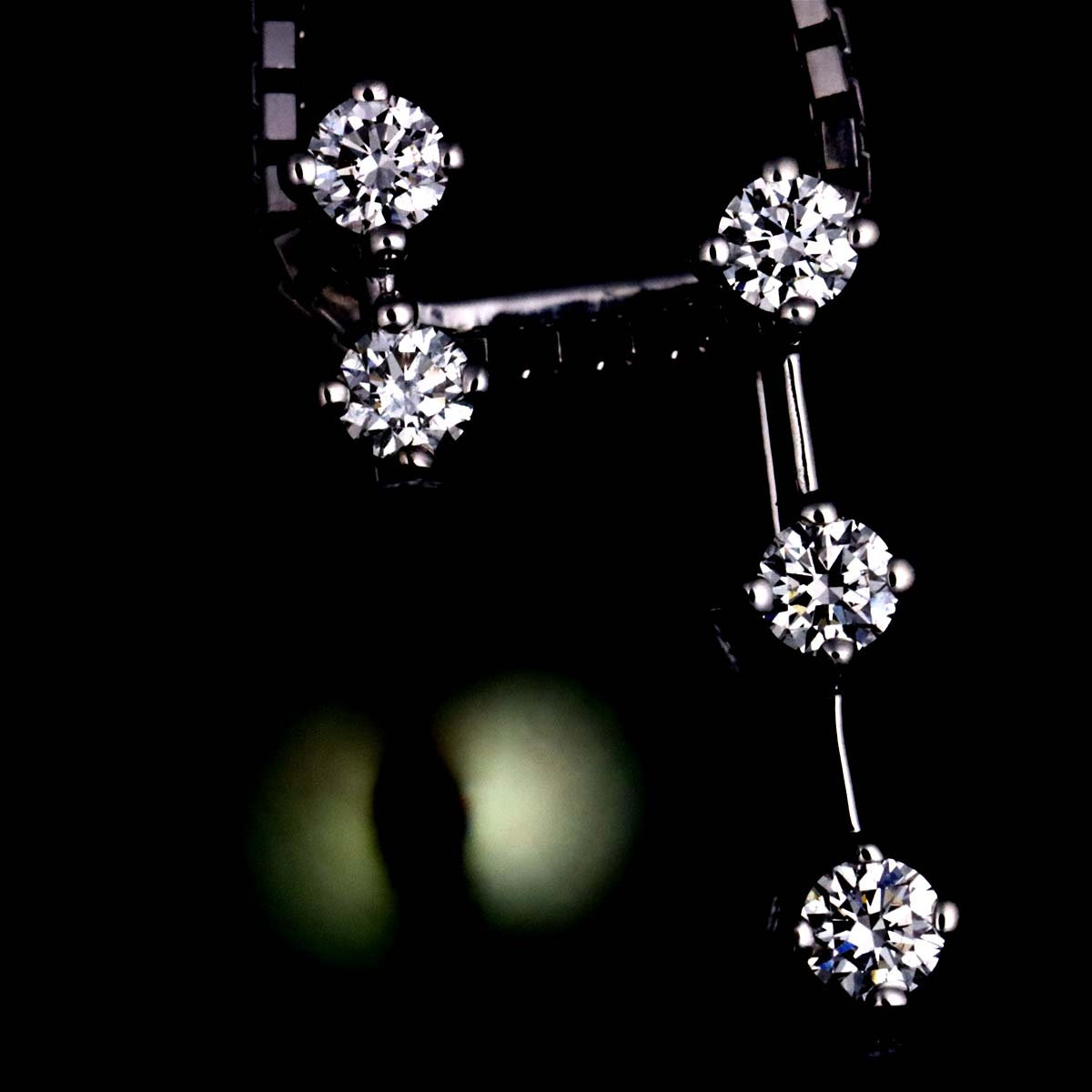 Black Pearl 9.6mm Diamond 0.26ct Necklace 18K WG 750