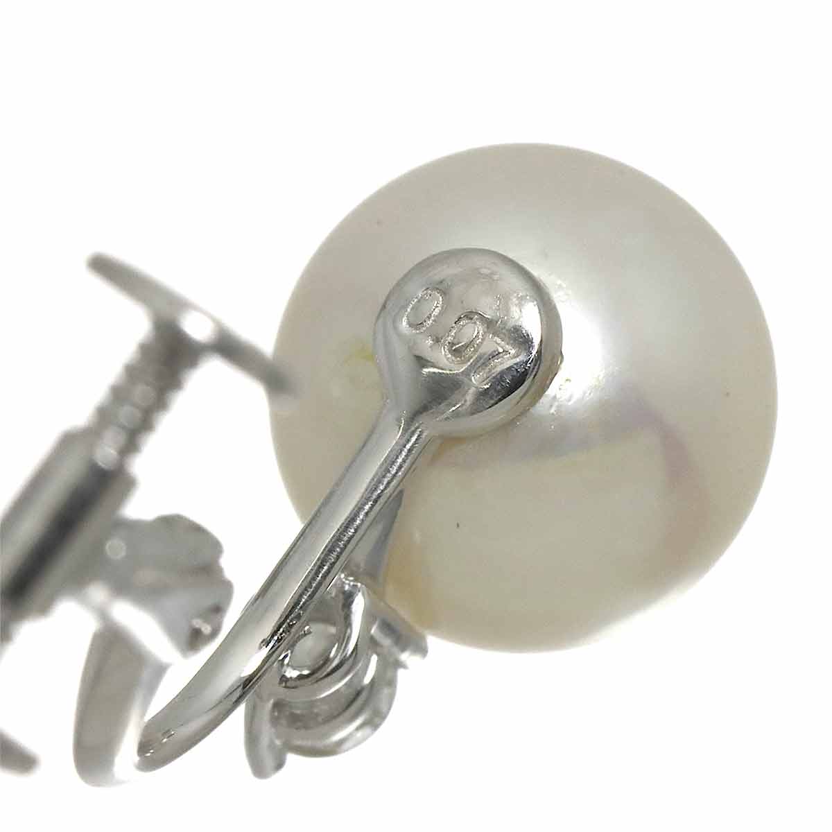 Akoya Pearl Diamond 0.07ct/0.07ct Earrings Clip on 18K WG 750