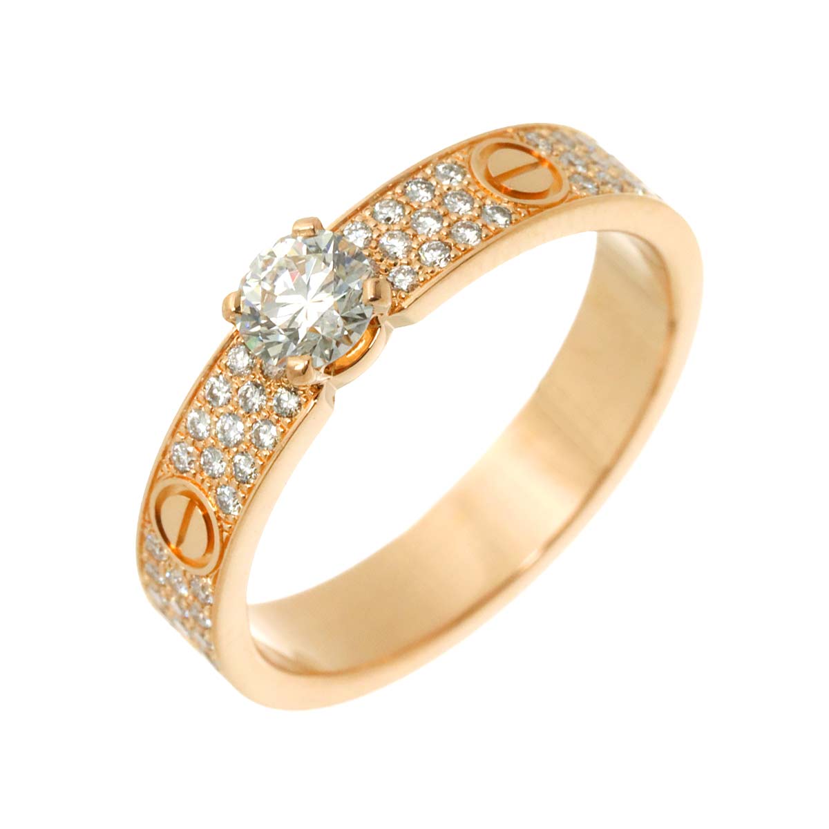 Love Diamond 0.30ct G/VVS1/3EX Ring 18K PG 750 size52 6(US)