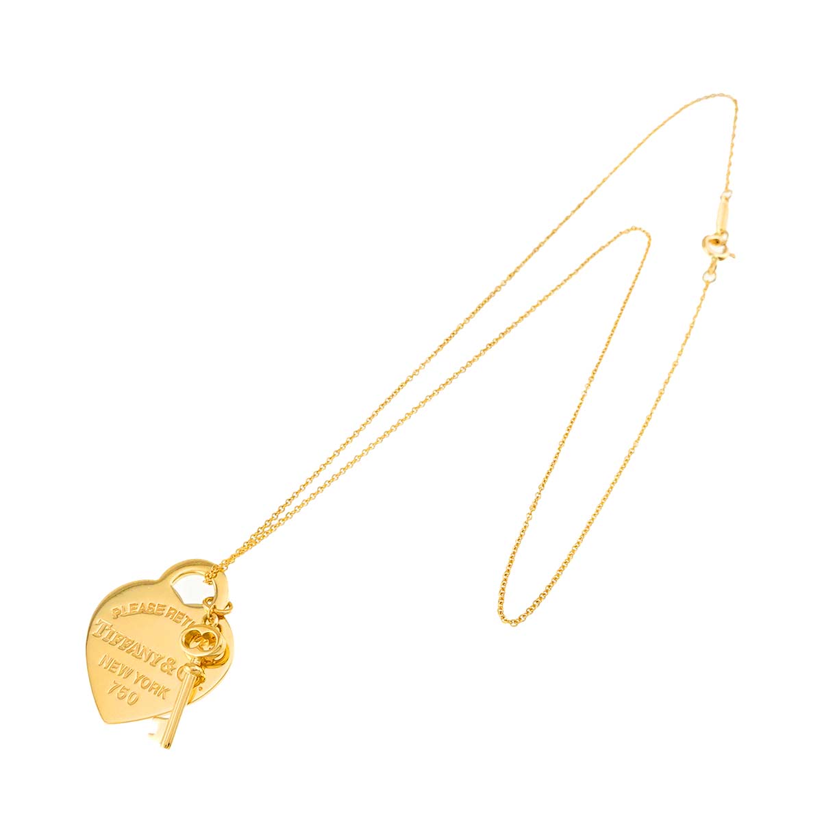 Return to Heart key Necklace 18K Yellow Gold 750