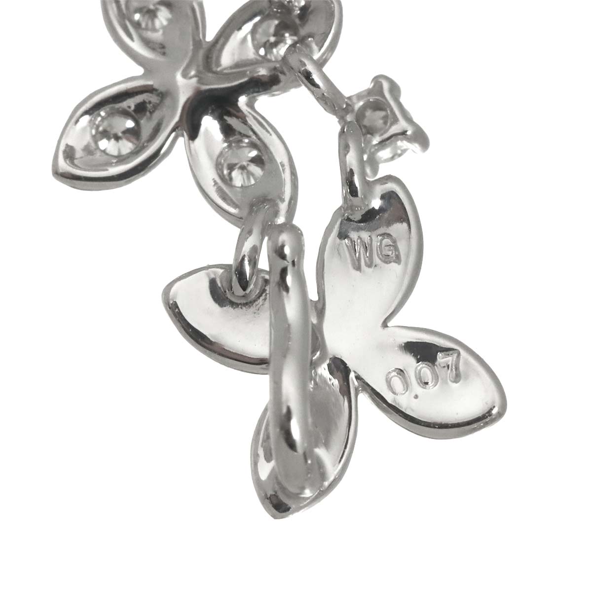 Akoya Pearl Diamond 0.07ct/0.07ct Earrings Pierced 18K WG 750