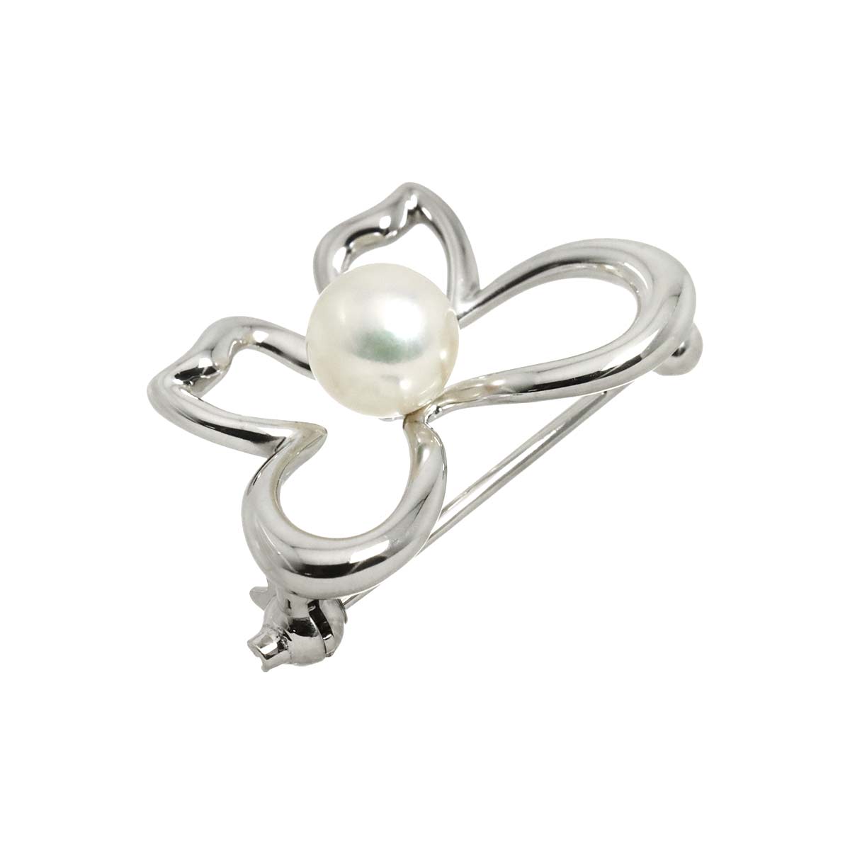 Akoya Pearl 6.5mm Brooch 18K White Gold 750