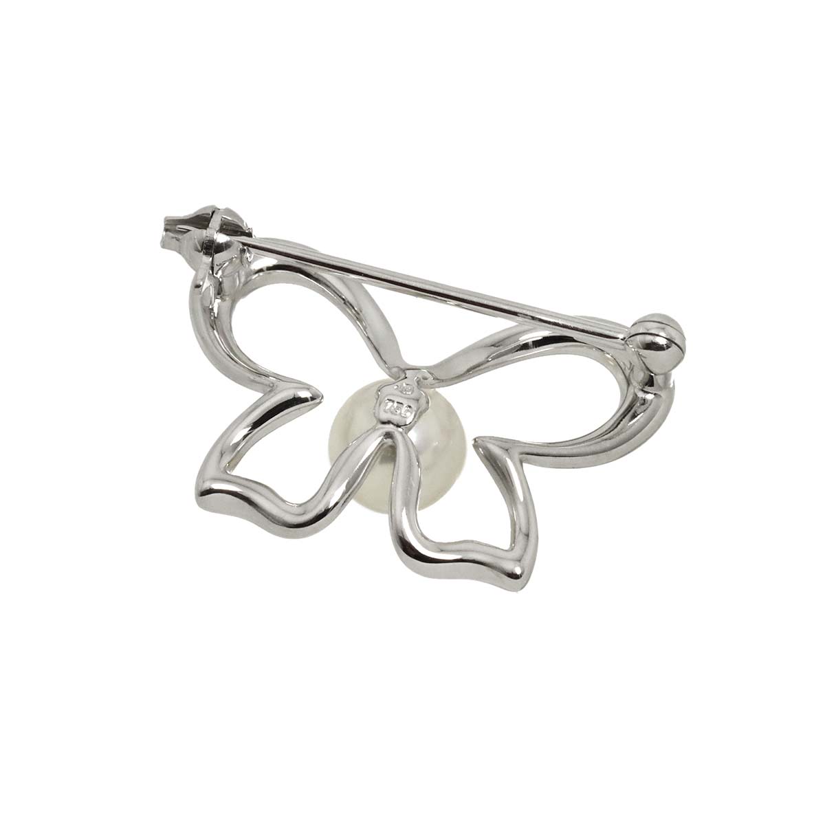 Akoya Pearl 6.5mm Brooch 18K White Gold 750