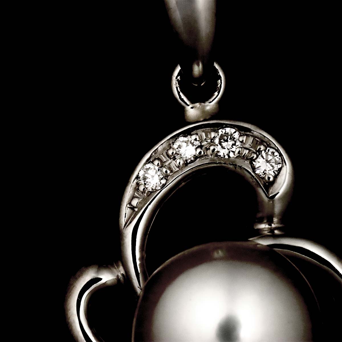 Akoya Pearl 8.1mm Diamond 0.03ct Necklace Pt K18 YG 750