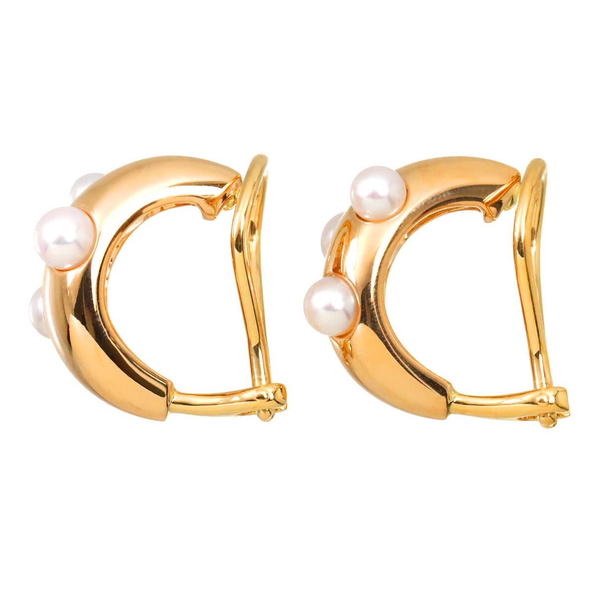 Baby Pearl 4.0-3.5mm Earrings Clip on 18K Pink Gold 750