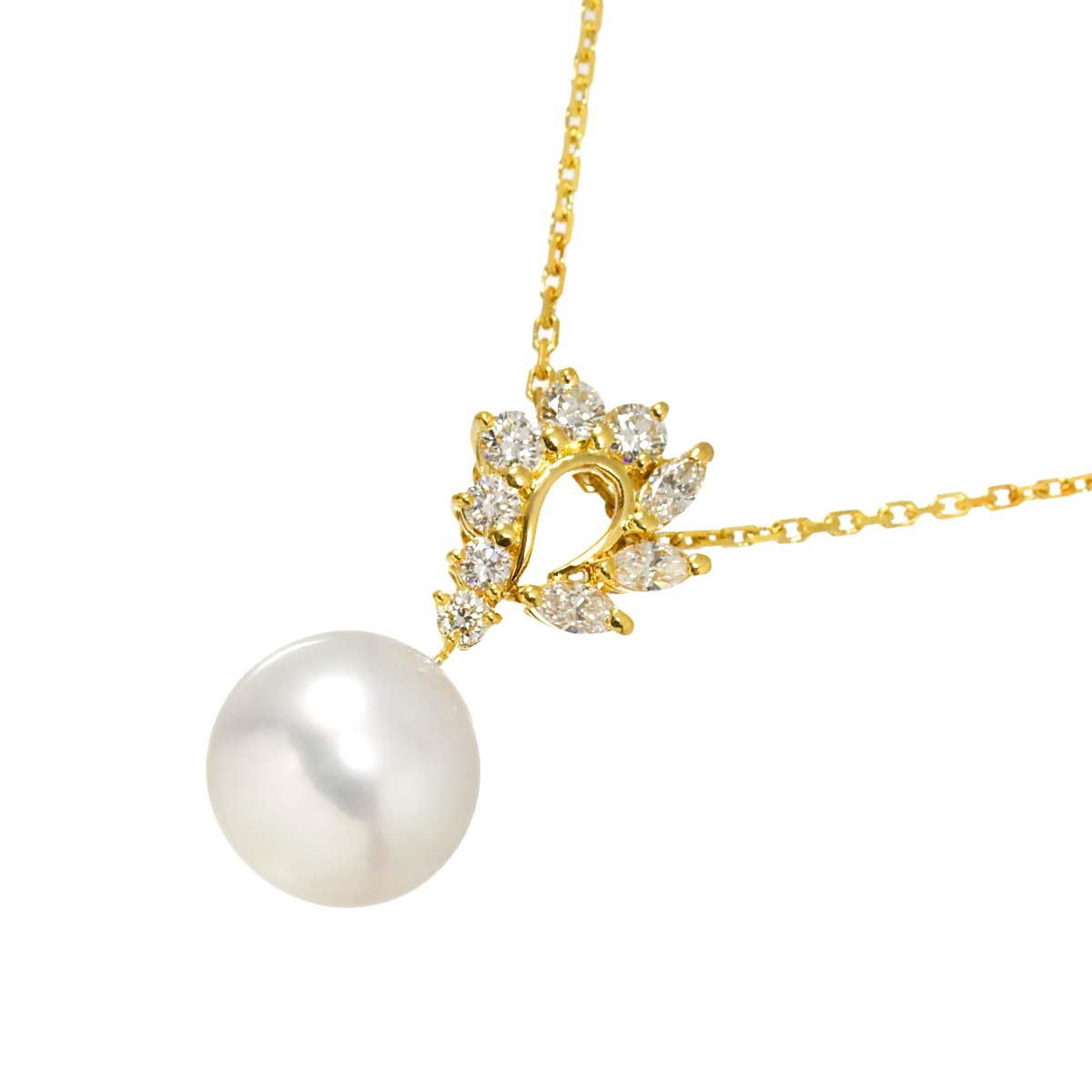 South Sea pearl 12.0mm Diamond 0.66ct Necklace 18K YG 750