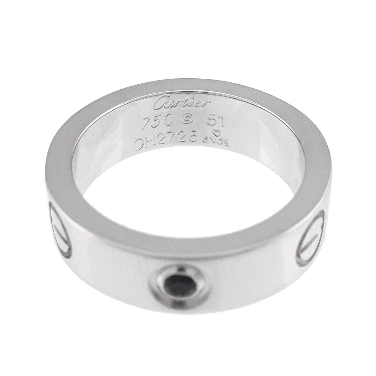 Love Ring BlackSapphire 1P 18K WG 750 size51 5.25-5.5(US)