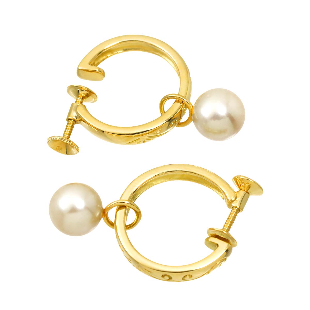 Akoya Pearl 7.8mm Earrings 18K Yellow Gold 750
