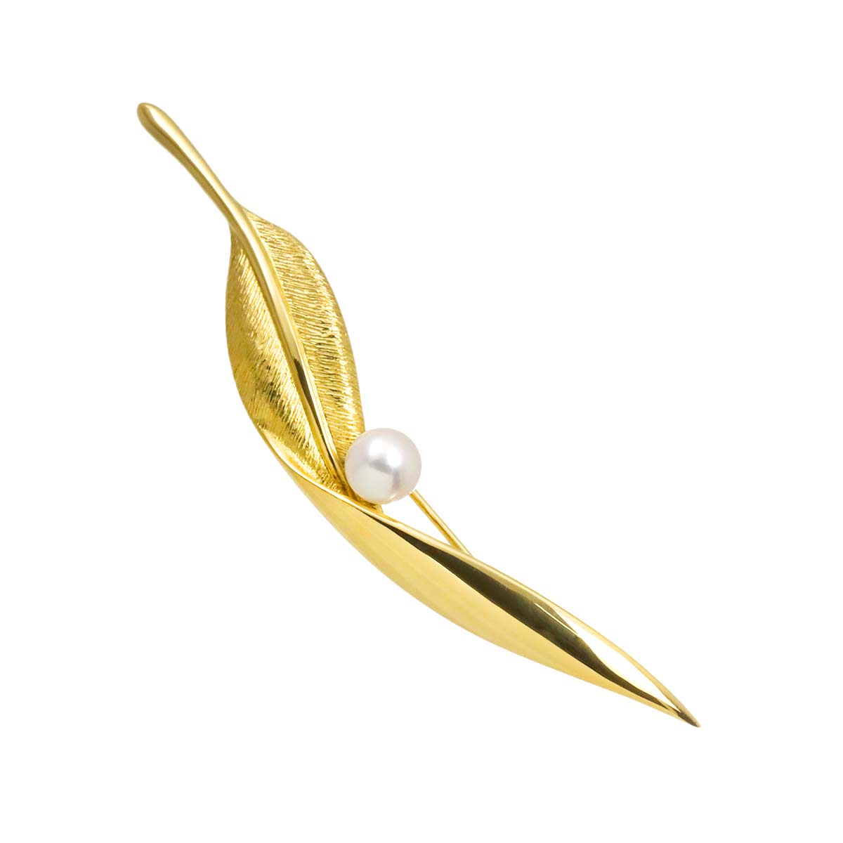 Akoya Pearl 7.1mm Brooch 18K YG 750