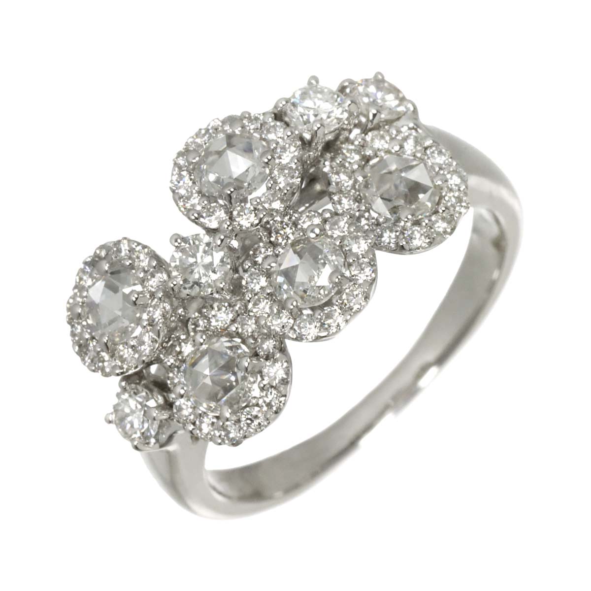 Diamond 3.00ct Ring 18K K18 WG White Gold size7.25(US)