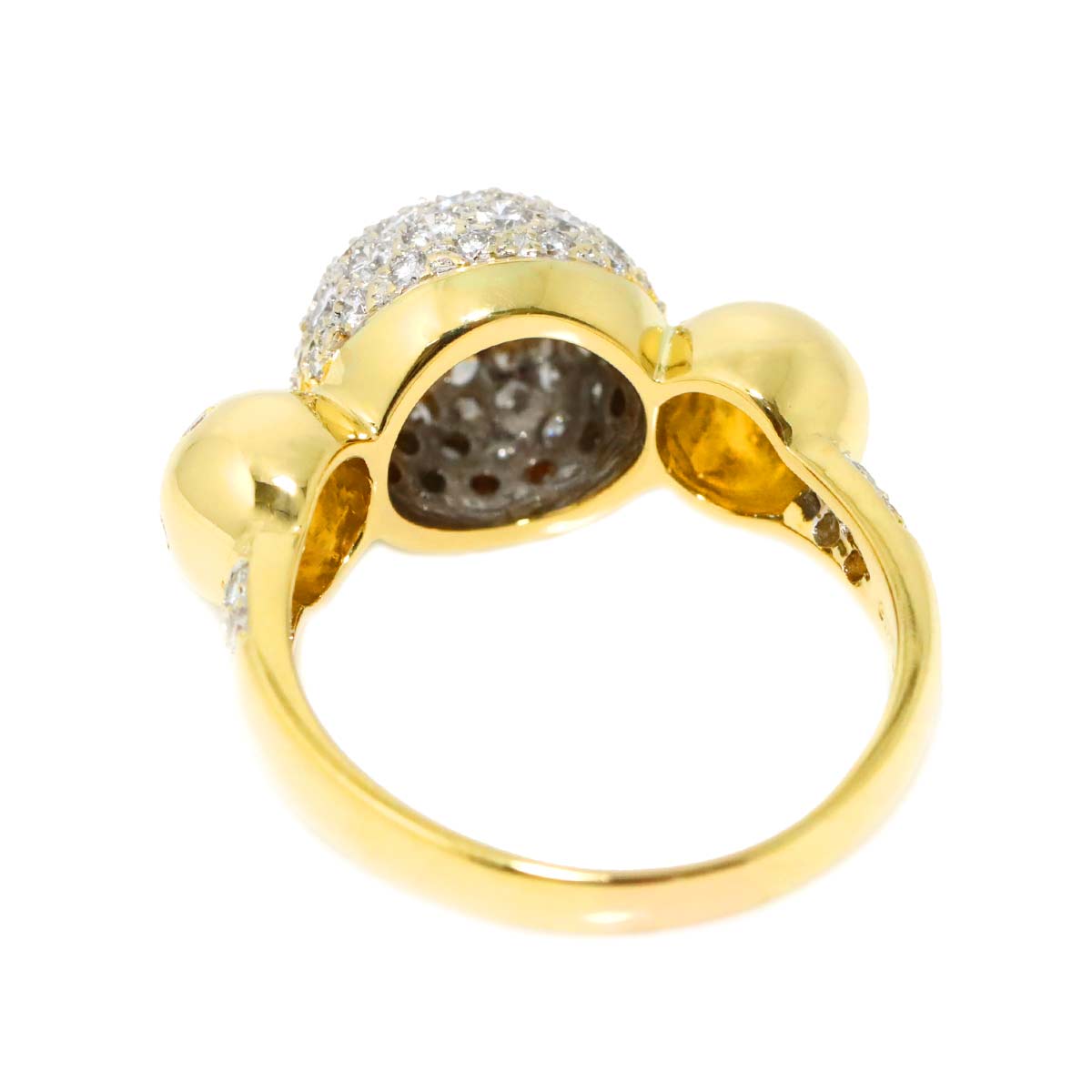 Diamond 1.28ct Ring 18K YG Yellow Gold 750 Size7.25-7.5(US)