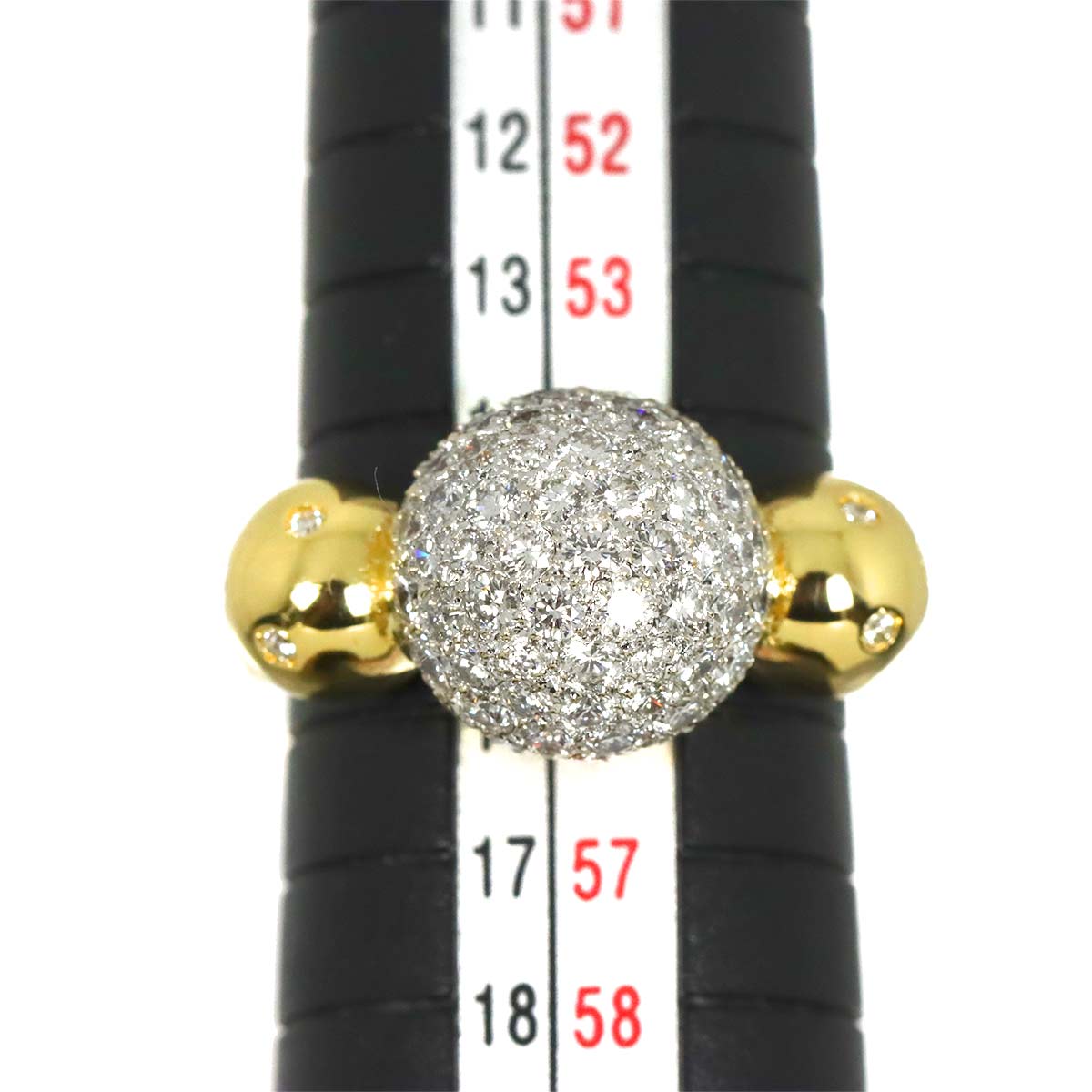 Diamond 1.28ct Ring 18K YG Yellow Gold 750 Size7.25-7.5(US)