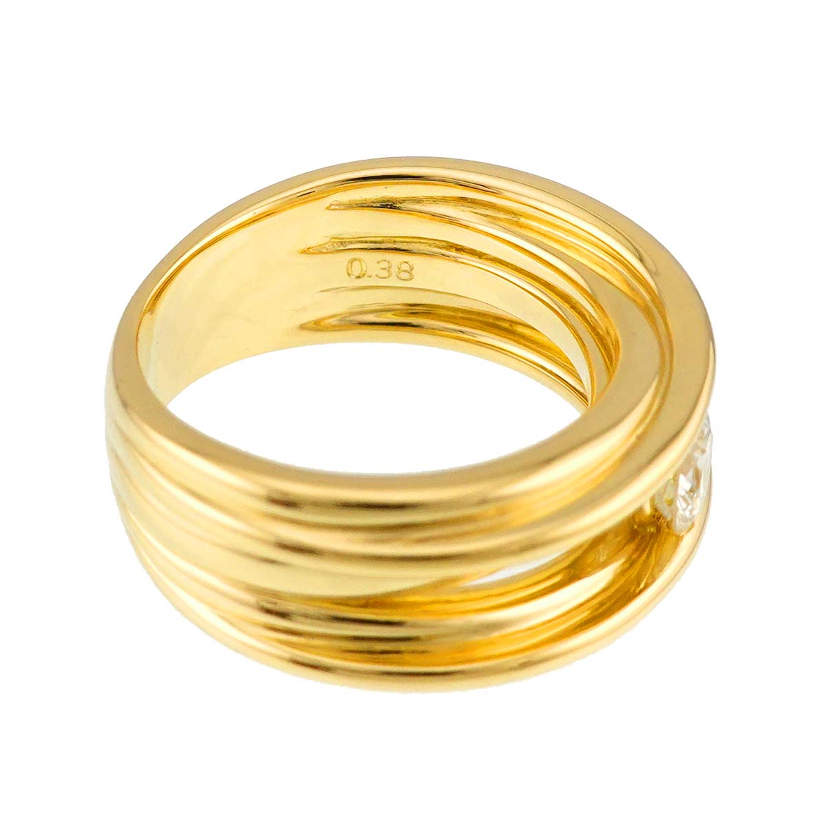 Diamond 0.38ct Ring 18K YG 750 Size4.5-4.75(US)