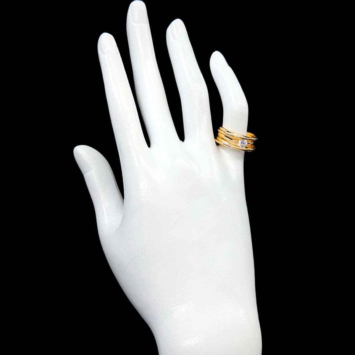 Diamond 0.38ct Ring 18K YG 750 Size4.5-4.75(US)