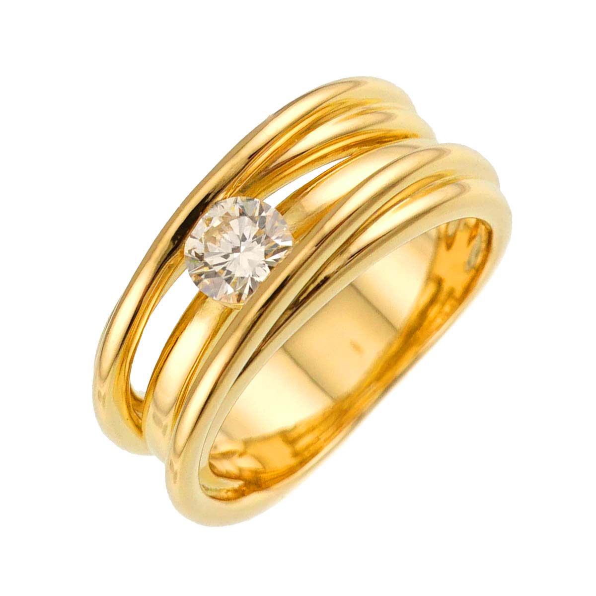 Diamond 0.38ct Ring 18K YG 750 Size4.5-4.75(US)