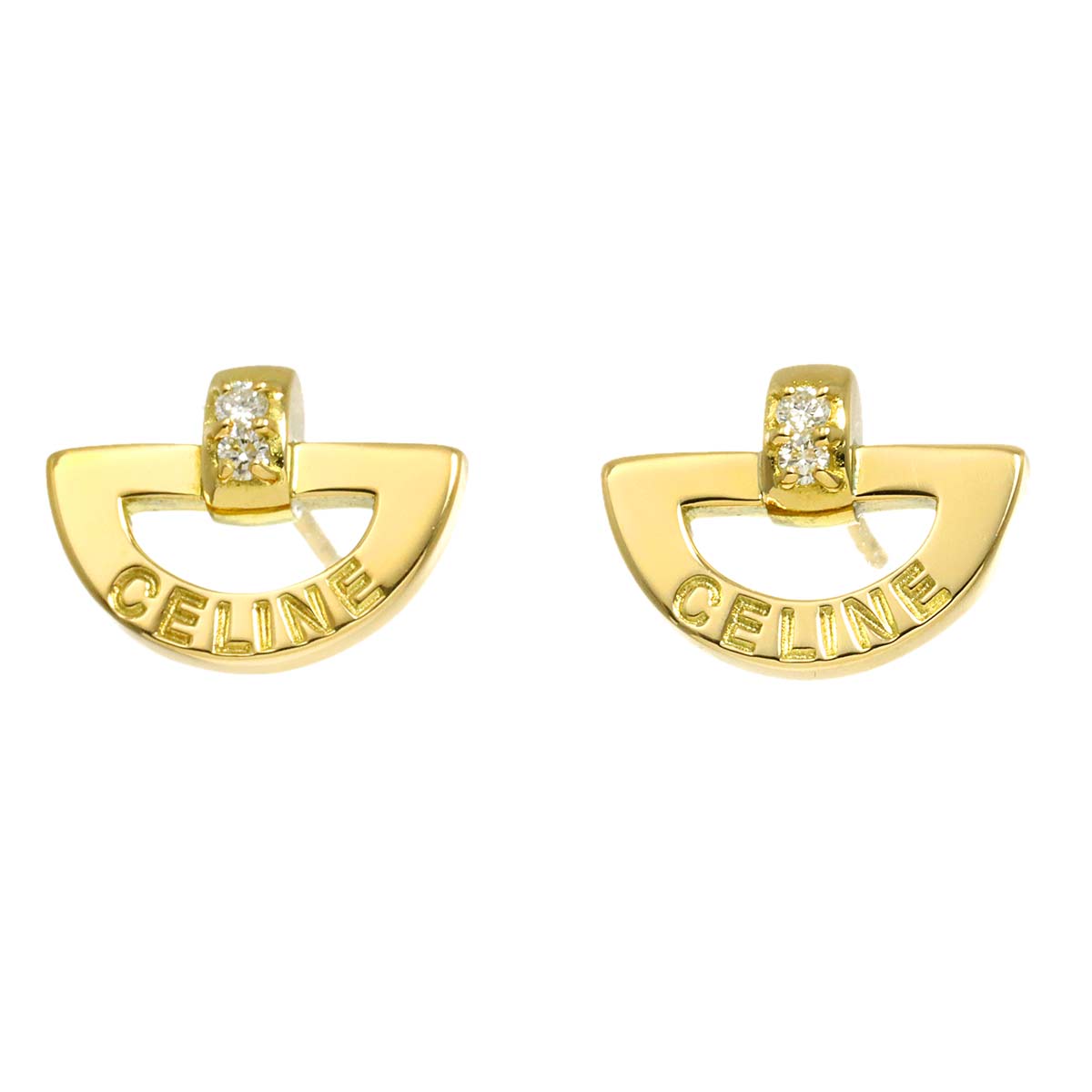 Diamond 0.03ct/0.03ct Earrings Pierced 18K K18 YG 750