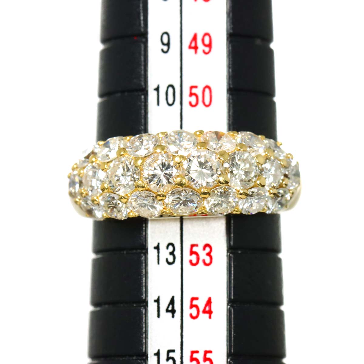 Diamond 2.415ct Ring 18K YG Yellow Gold 750 Size5.75-6(US)
