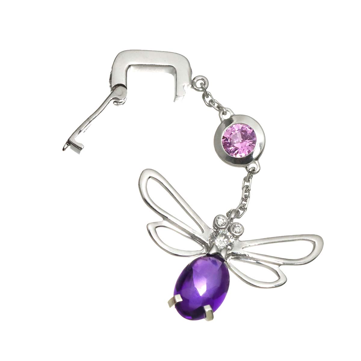 Attrapmore Amethyst Sapphire Diamond Necklace 18K WG 750