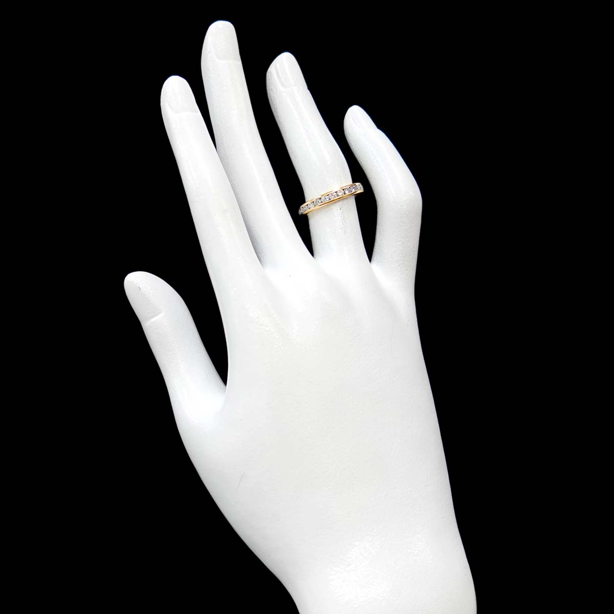 Full Diamond Ring 18K YG 750 size4.75-5(US)