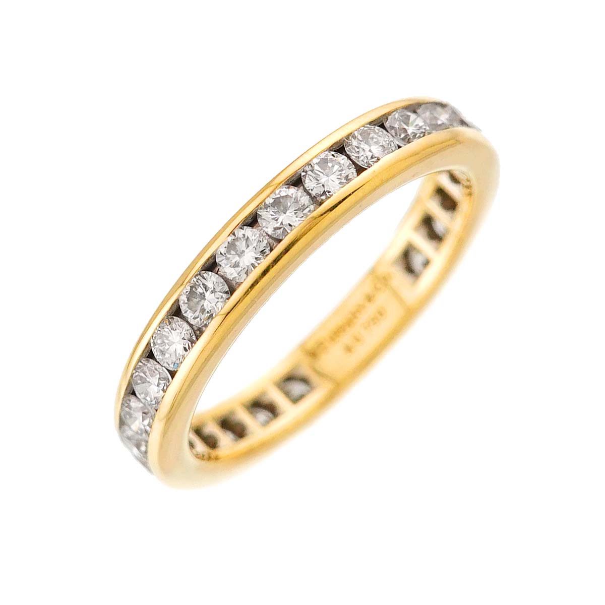 Full Diamond Ring 18K YG 750 size4.75-5(US)