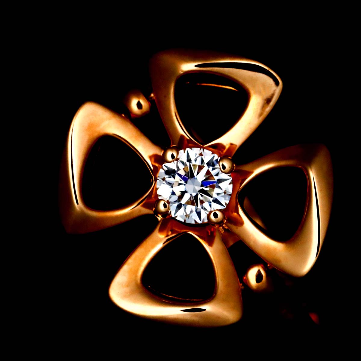 Fiorever Diamond Ring 18K PG 750 size51 5.5-5.75(US)