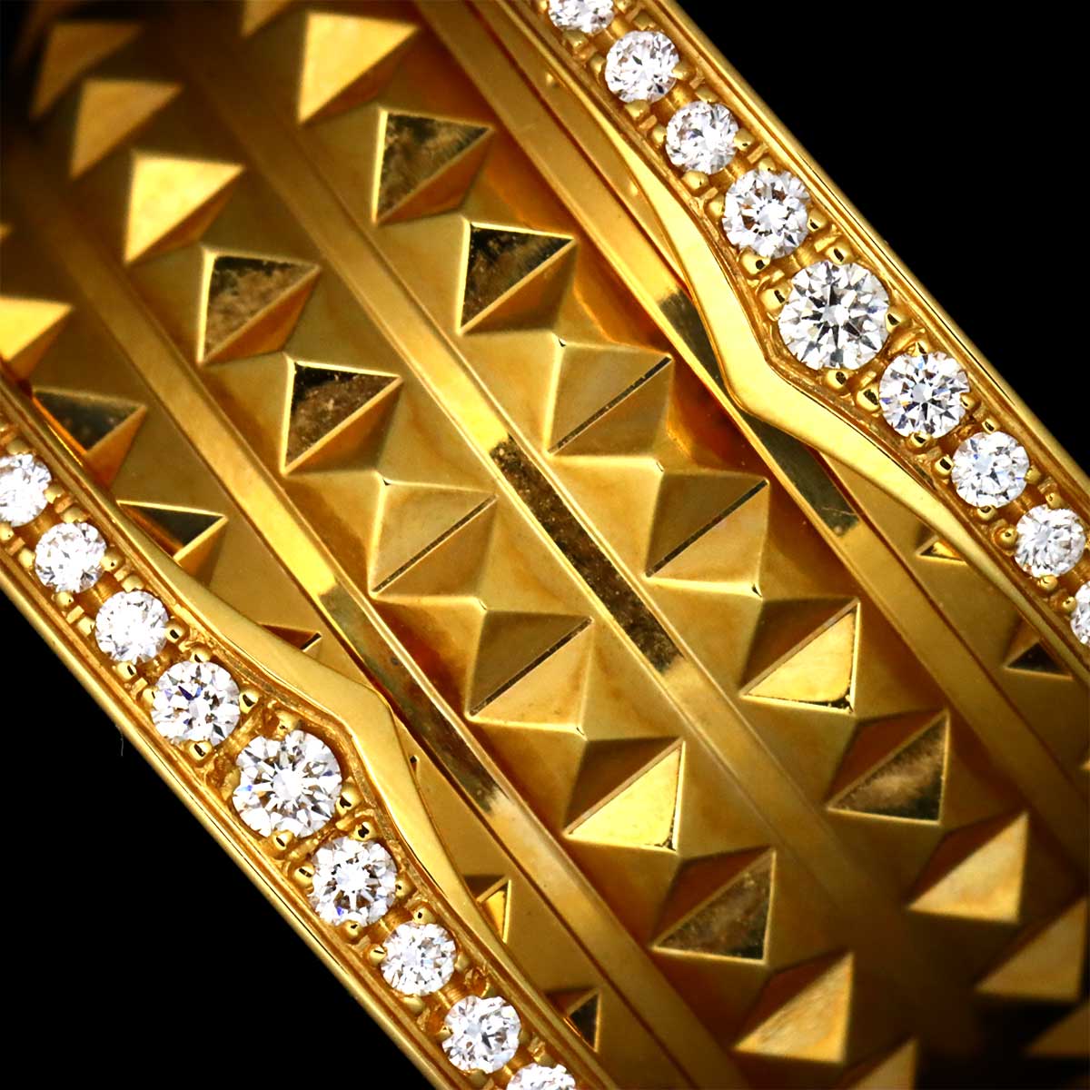 B-ZERO1 Rock 4band Diamond Ring 18K YG 750 Size56 7.25(US)