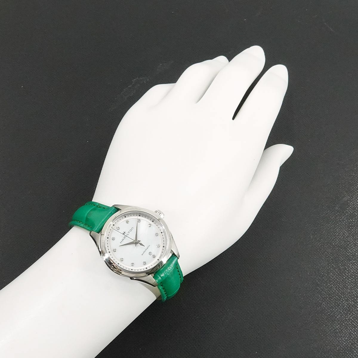 Jazzmaster Lady H322750 12P Diamond Automatic White Shell